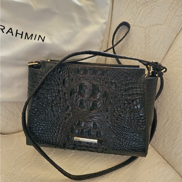 NEW Brahmin Crossbody Bag with Crocodile Texture - Picture 1 of 3